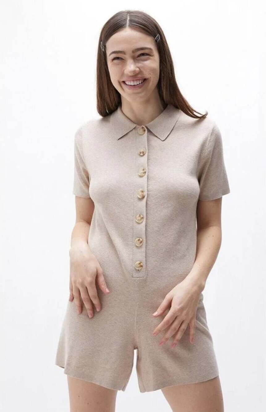 Rhythm Maverick Romper in Oatmeal Beige